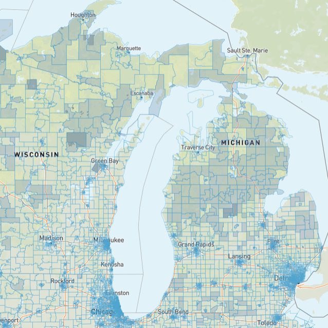 Screenshot of climate screening tool showing Michigan