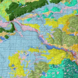 3D view of the surficial geology of Allegan County.