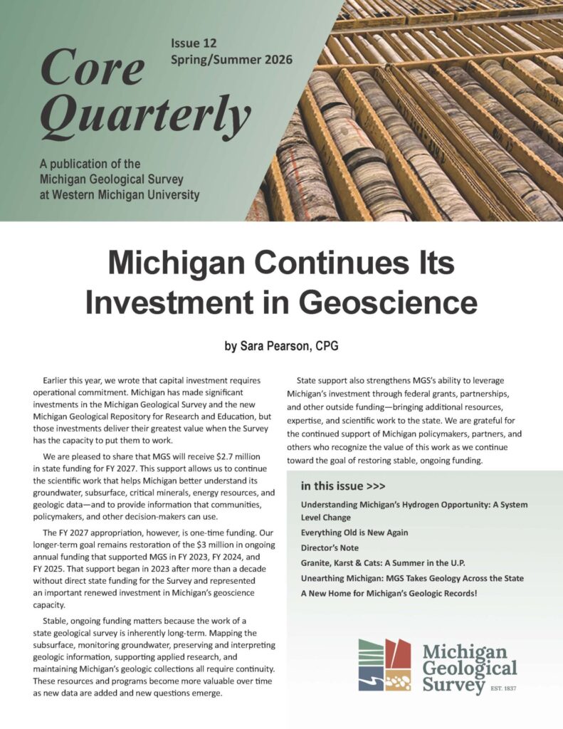 Cover page of Issue 12 of the Core Quarterly Newsletter with core boxes shown at the top of the page.